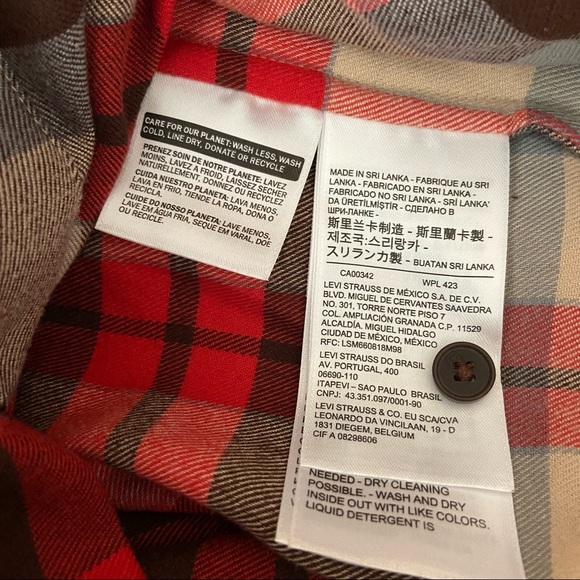 NWT Levi’s Plaid Flannel Size Large - Picture 4 of 4